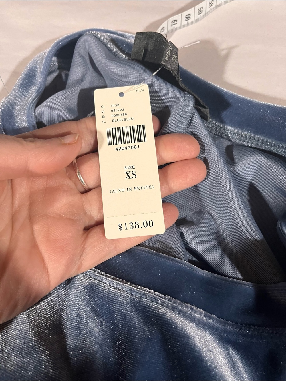 NEWAnthropologie Sunday in Brooklyn Dusty Blue Velvet Long-Sleeve Shirt Dress XS - Picture 8 of 14